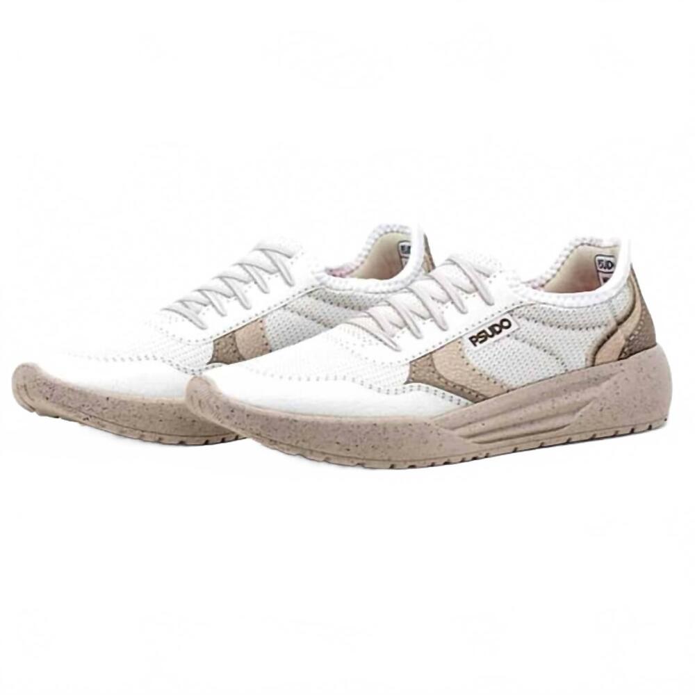 NEW PSUDO men's court sneaker in cambridge white/tan